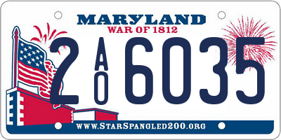 MD license plate 2AO6035