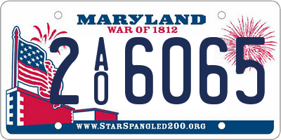 MD license plate 2AO6065
