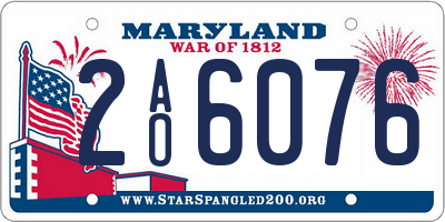 MD license plate 2AO6076