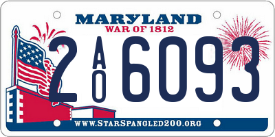 MD license plate 2AO6093