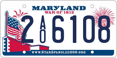 MD license plate 2AO6108