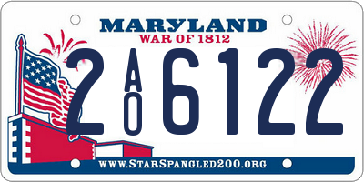 MD license plate 2AO6122