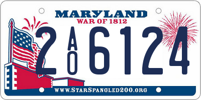 MD license plate 2AO6124