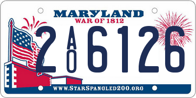 MD license plate 2AO6126