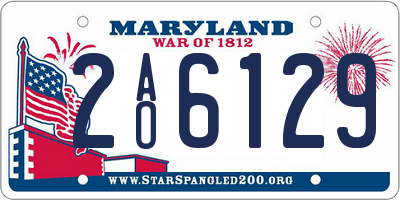 MD license plate 2AO6129