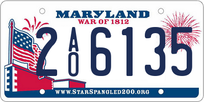 MD license plate 2AO6135