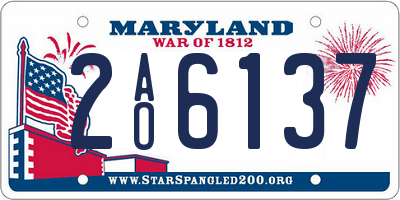 MD license plate 2AO6137