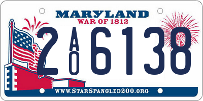 MD license plate 2AO6138