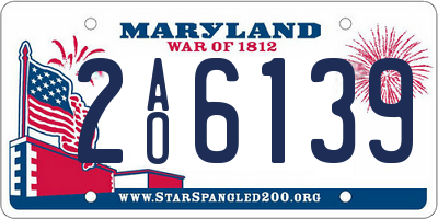 MD license plate 2AO6139