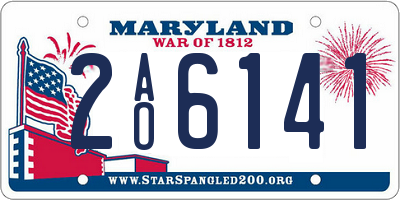 MD license plate 2AO6141