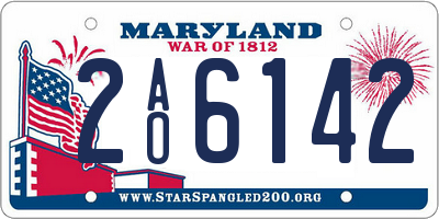 MD license plate 2AO6142