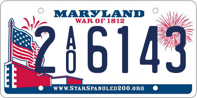MD license plate 2AO6143