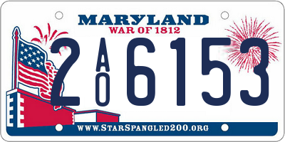 MD license plate 2AO6153