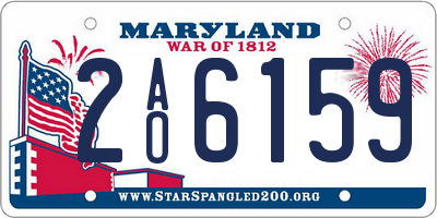 MD license plate 2AO6159