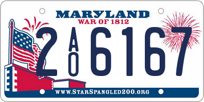 MD license plate 2AO6167