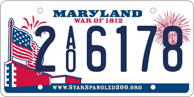 MD license plate 2AO6178