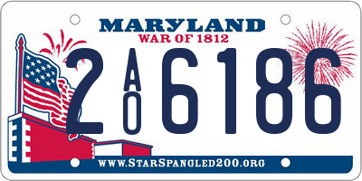 MD license plate 2AO6186