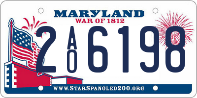 MD license plate 2AO6198