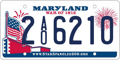 MD license plate 2AO6210
