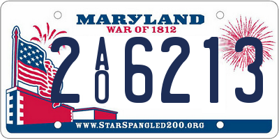 MD license plate 2AO6213