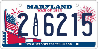 MD license plate 2AO6215
