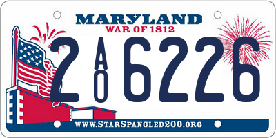 MD license plate 2AO6226