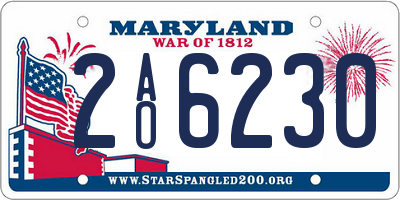 MD license plate 2AO6230
