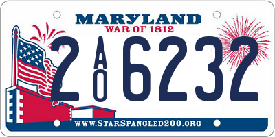 MD license plate 2AO6232