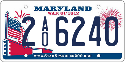MD license plate 2AO6240