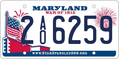 MD license plate 2AO6259