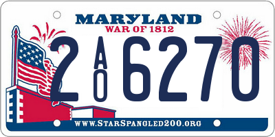 MD license plate 2AO6270