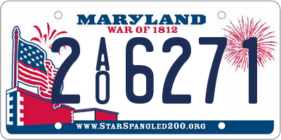 MD license plate 2AO6271