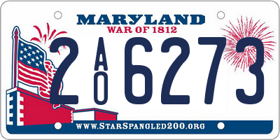 MD license plate 2AO6273