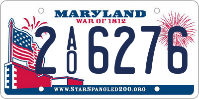 MD license plate 2AO6276