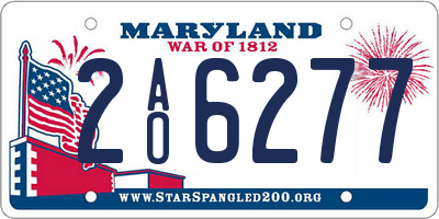 MD license plate 2AO6277