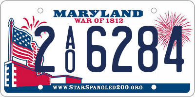 MD license plate 2AO6284
