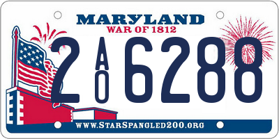 MD license plate 2AO6288