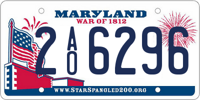 MD license plate 2AO6296