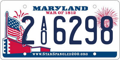 MD license plate 2AO6298