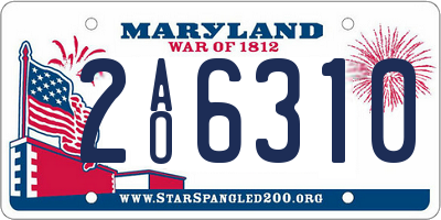 MD license plate 2AO6310