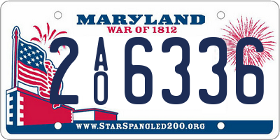 MD license plate 2AO6336
