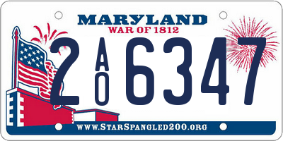 MD license plate 2AO6347