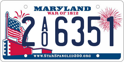 MD license plate 2AO6351