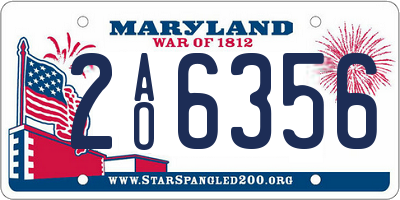 MD license plate 2AO6356