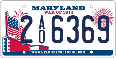 MD license plate 2AO6369