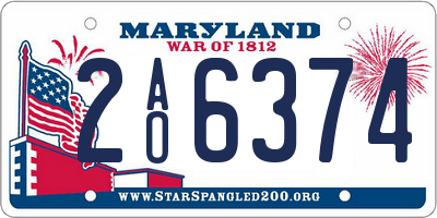MD license plate 2AO6374