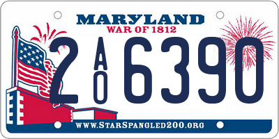 MD license plate 2AO6390