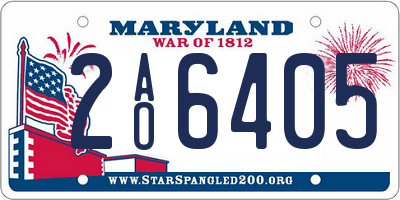 MD license plate 2AO6405