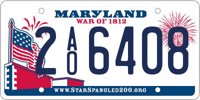 MD license plate 2AO6408