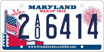 MD license plate 2AO6414
